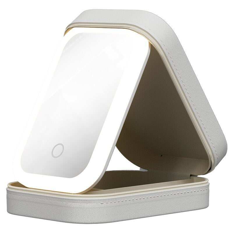 Glow on the go! LED Makeup Storage Box with smart touch & travel-ready.